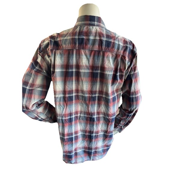 Carhartt Relaxed Fit Button Down Long Sleeve Shirt Men L Tall Pearl Snap Plaid - Picture 5 of 10